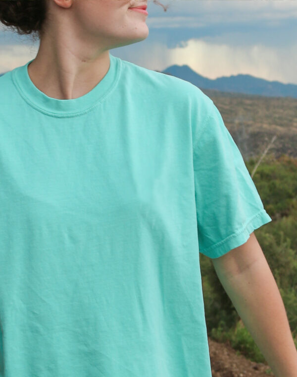 Created With A Purpose Christian God Bless Chalky Mint Blue Comfort Color T Shirt - Image 4