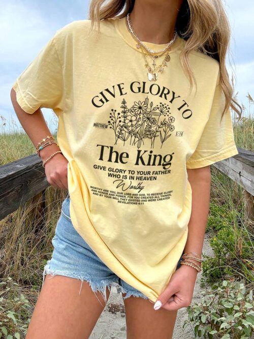 Give Glory To The King Matthew 5:16 Christian Bible Ivory Comfort Colors T Shirt