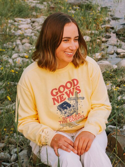 Good News Spread The Gospel Christian Jesus Bible Buttler Yellow Comfort Colors Sweatshirt