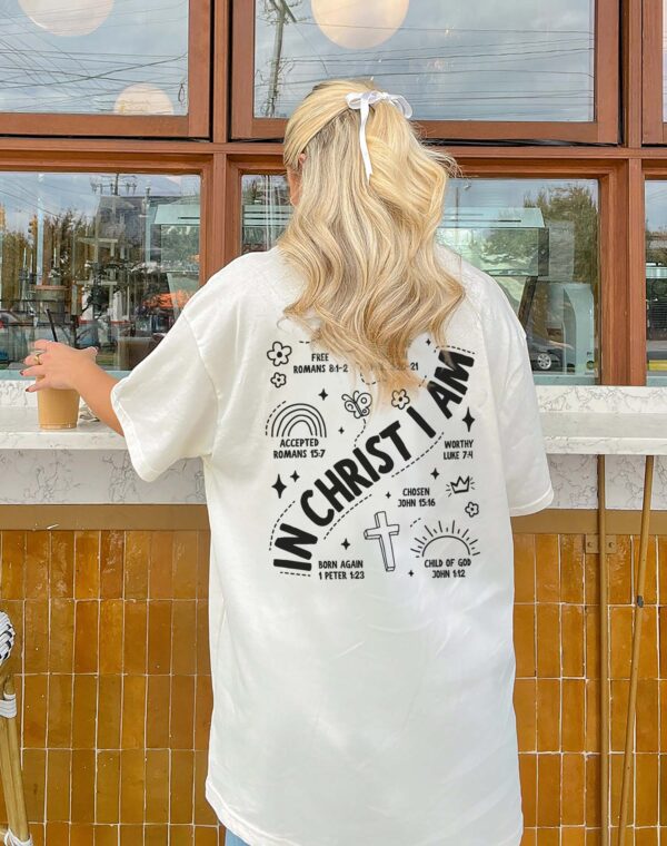 In Christ I Am Child Of God Christian Bible Verses Ivory Comfort Colors T Shirt - Image 2