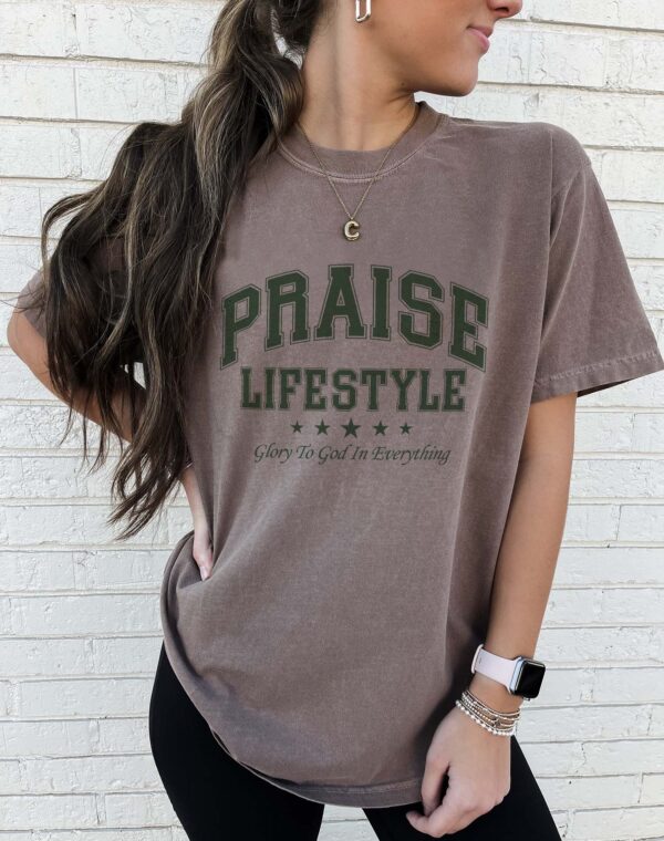 Praise Lifestyle Glory To God In Everything Christian Blessed Espresso Brown Comfort Colors T Shirt