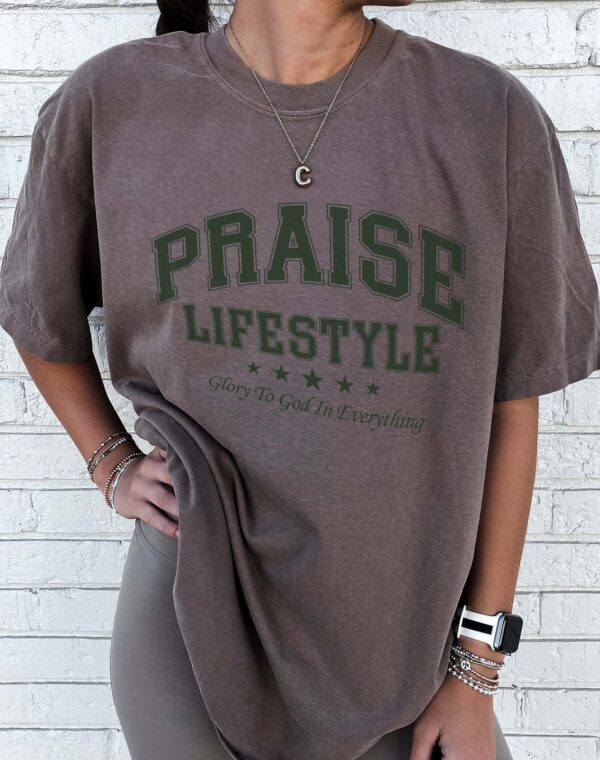 Praise Lifestyle Glory To God In Everything Christian Blessed Espresso Brown Comfort Colors T Shirt - Image 2
