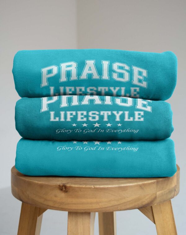 Praise Lifestyle Glory To God In Everything Christian Blessed Seafoam Green Comfort Colors Sweatshirt - Image 3