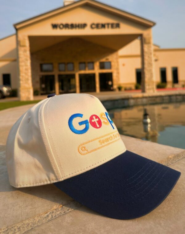 Gospel Search For Truth Christian Faith Natural Navy Embroidered Baseball Cap - Image 3