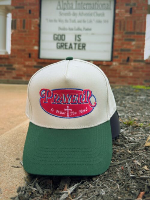 Prayer Is What You Need Christian God Lover Natural Dark Green Embroidered Baseball Cap