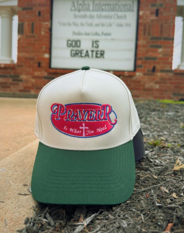 Prayer Is What You Need Christian God Lover Natural Dark Green Embroidered Baseball Cap
