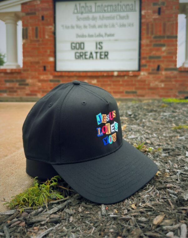 Jesus Love You Christian God Lover Black Embroidered Baseball Cap - Image 2