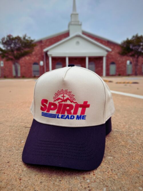 Spirit Lead Me Trus In God Christian Natural Black Embroidered Baseball Cap