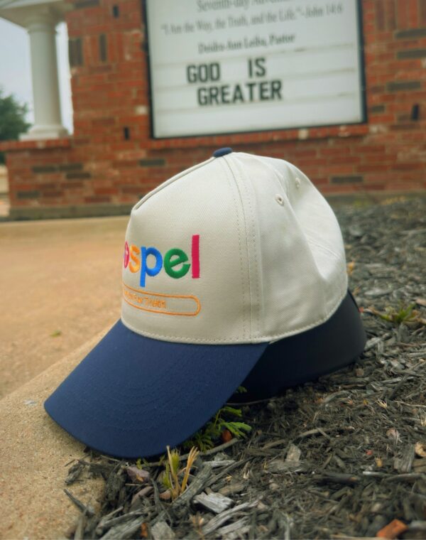 Gospel Search For Truth Christian Faith Natural Navy Embroidered Baseball Cap - Image 2