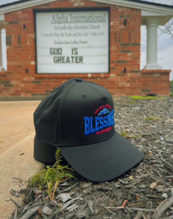 God Will Give You Blessing Christian Black Embroidered Baseball Cap - Image 3