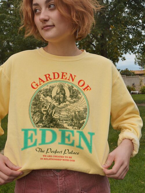 Garden Of Eden The Perfect Palace Christian God Love Butter Comfort Colors Sweatshirt