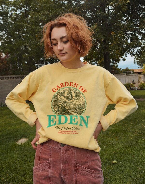 Garden Of Eden The Perfect Palace Christian God Love Butter Comfort Colors Sweatshirt - Image 2