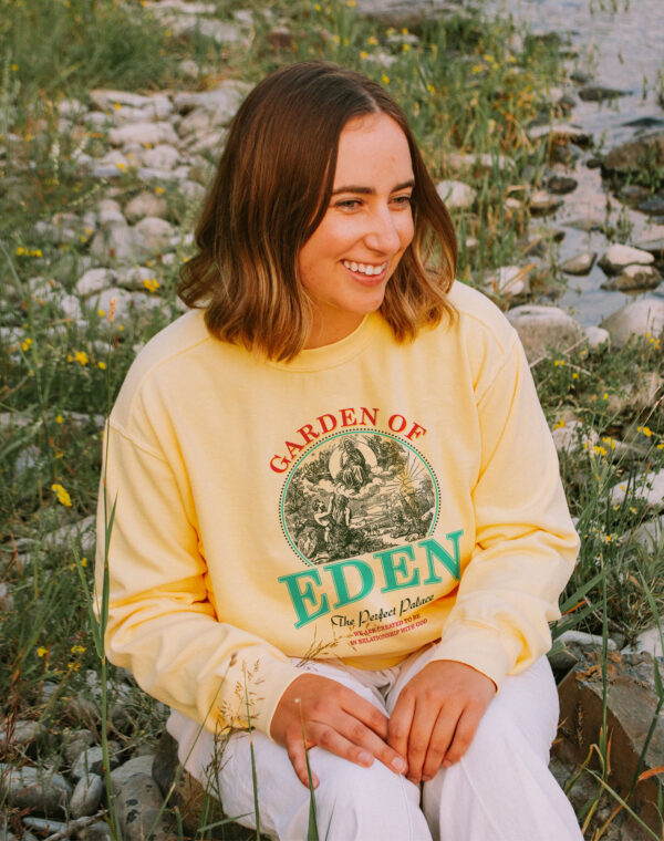 Garden Of Eden The Perfect Palace Christian God Love Butter Comfort Colors Sweatshirt - Image 3