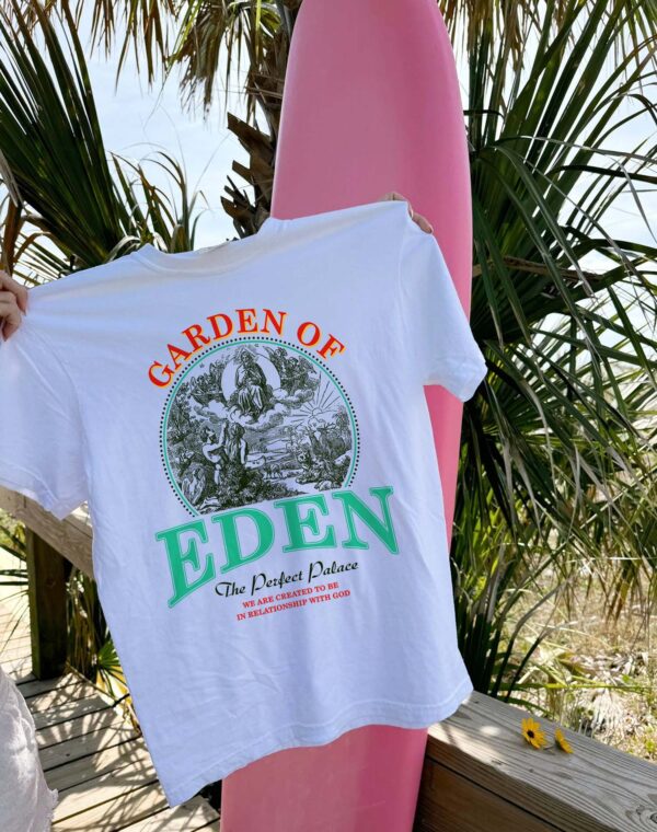 Garden Of Eden The Perfect Palace Christian God Love White Comfort Color T Shirt - Image 5