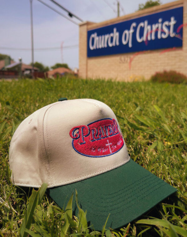 Prayer Is What You Need Christian God Lover Natural Dark Green Embroidered Baseball Cap - Image 3