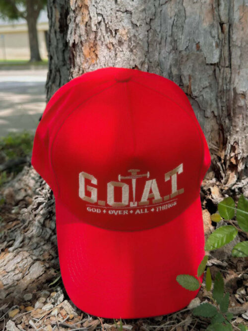 God Over All Things Christian Jesus Red Embroidered Baseball Cap