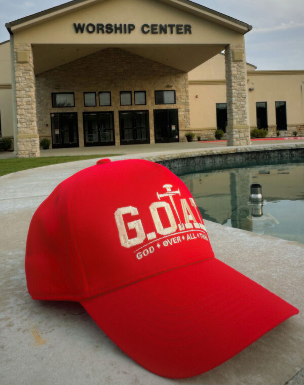 God Over All Things Christian Jesus Red Embroidered Baseball Cap - Image 6