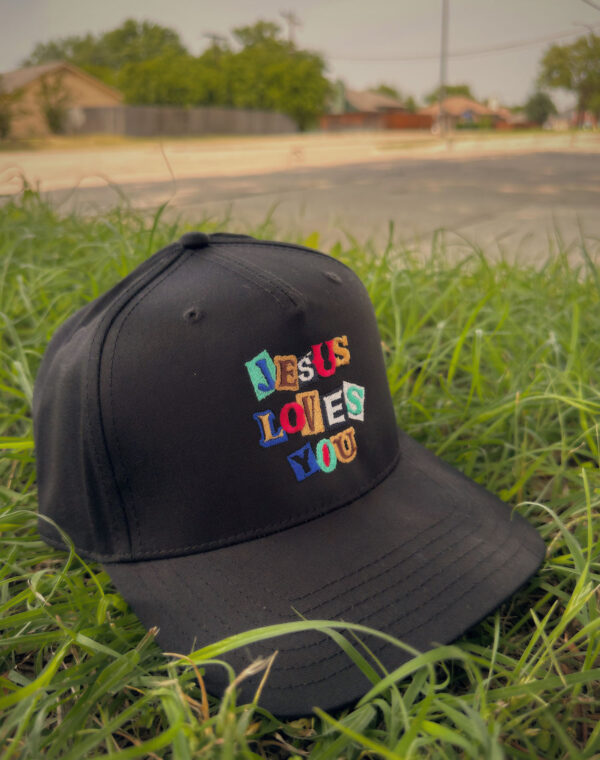 Jesus Love You Christian God Lover Black Embroidered Baseball Cap - Image 3