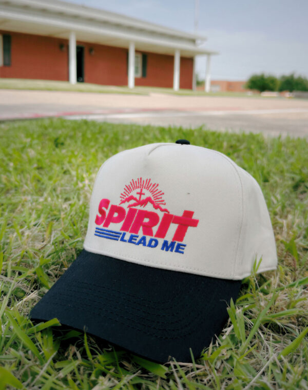 Spirit Lead Me Trus In God Christian Natural Black Embroidered Baseball Cap - Image 4